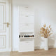 Armoire à chaussures Vidaxl 59x17x169 cm en bois de bois haut brillant blanc