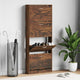 Armoire à chaussures Vidaxl 59x17x150 cm en bois de chêne fumé en bois coloré