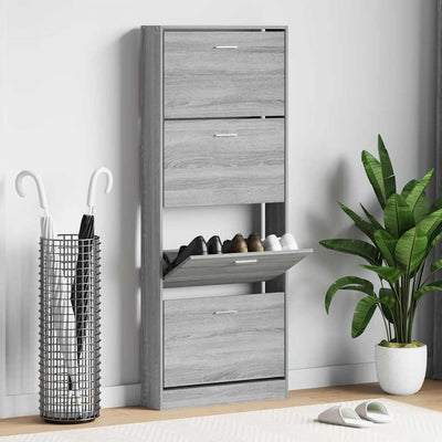 Armoire à chaussures Vidaxl 59x17x150 cm en bois de bois de bois sonoma