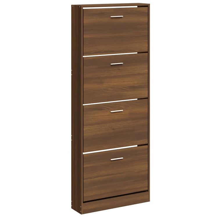 Armoire à chaussures Vidaxl 59x17x150 cm Couleur de chêne brun coupé en bois coupé