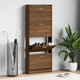 Armoire à chaussures Vidaxl 59x17x150 cm Couleur de chêne brun coupé en bois coupé