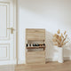 Armoire à chaussures Vidaxl 59x17x108 cm chêne en bois de bois de couleur
