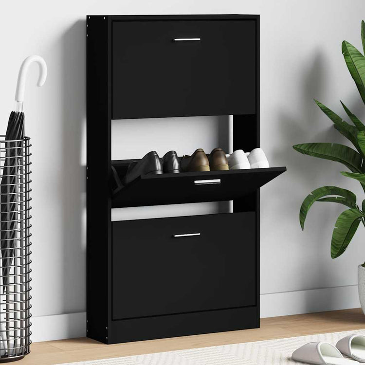 Armoire à chaussures Vidaxl 59x17x108 cm Bois de bois propriété