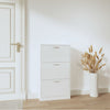 Armoire à chaussures Vidaxl 59x17x108 cm en bois de bois haute brillant blanc