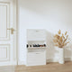 Armoire à chaussures Vidaxl 59x17x108 cm en bois de bois haute brillant blanc