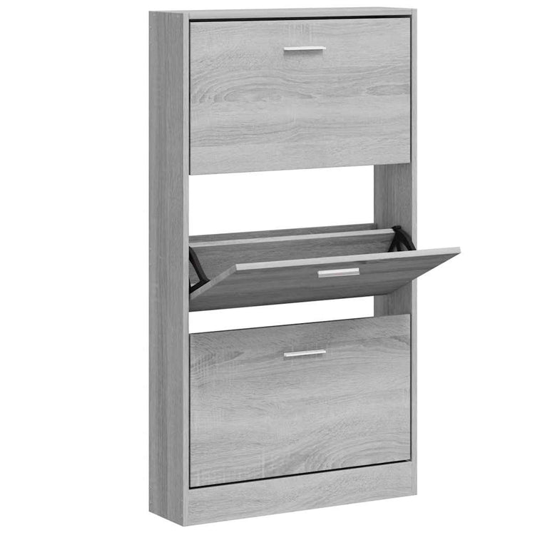 Armoire à chaussures vidaxl 59x17x108 cm en bois de bois de bois sonoma