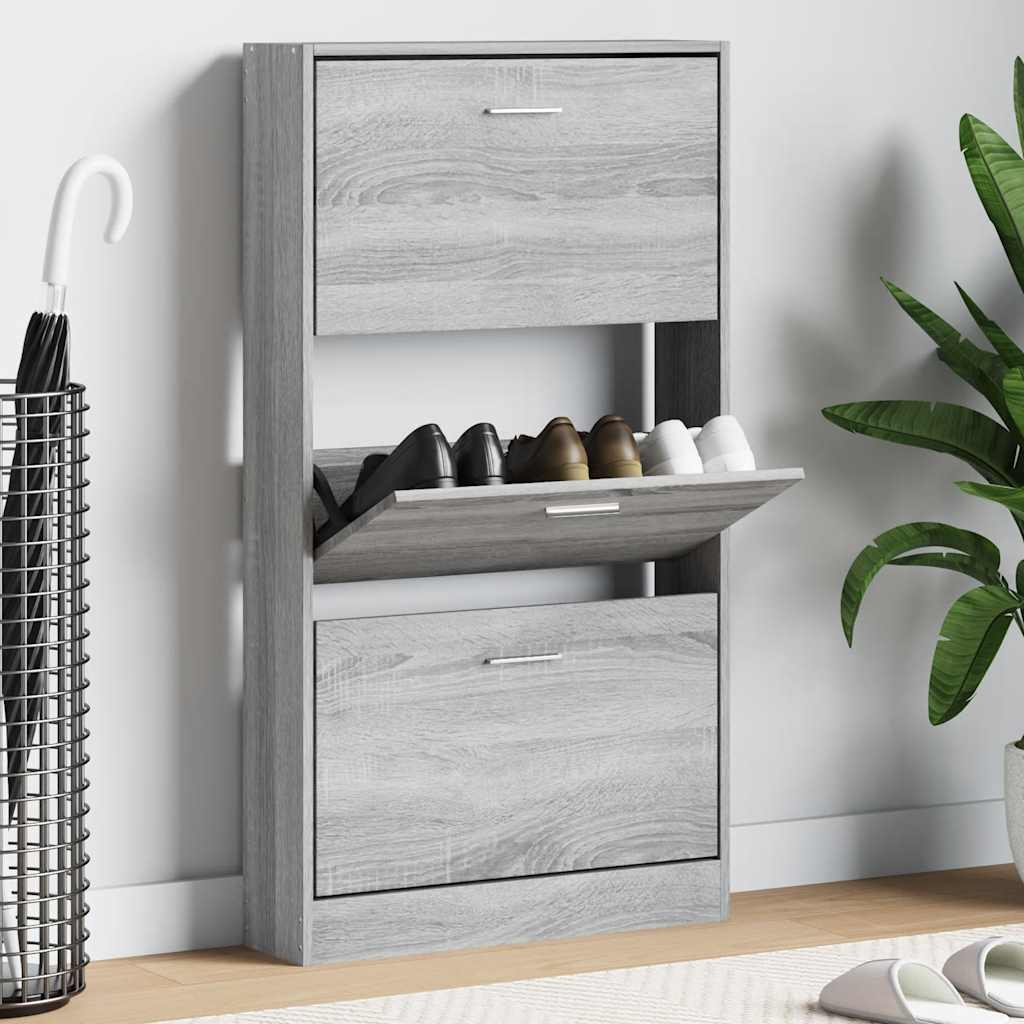 Armoire à chaussures vidaxl 59x17x108 cm en bois de bois de bois sonoma