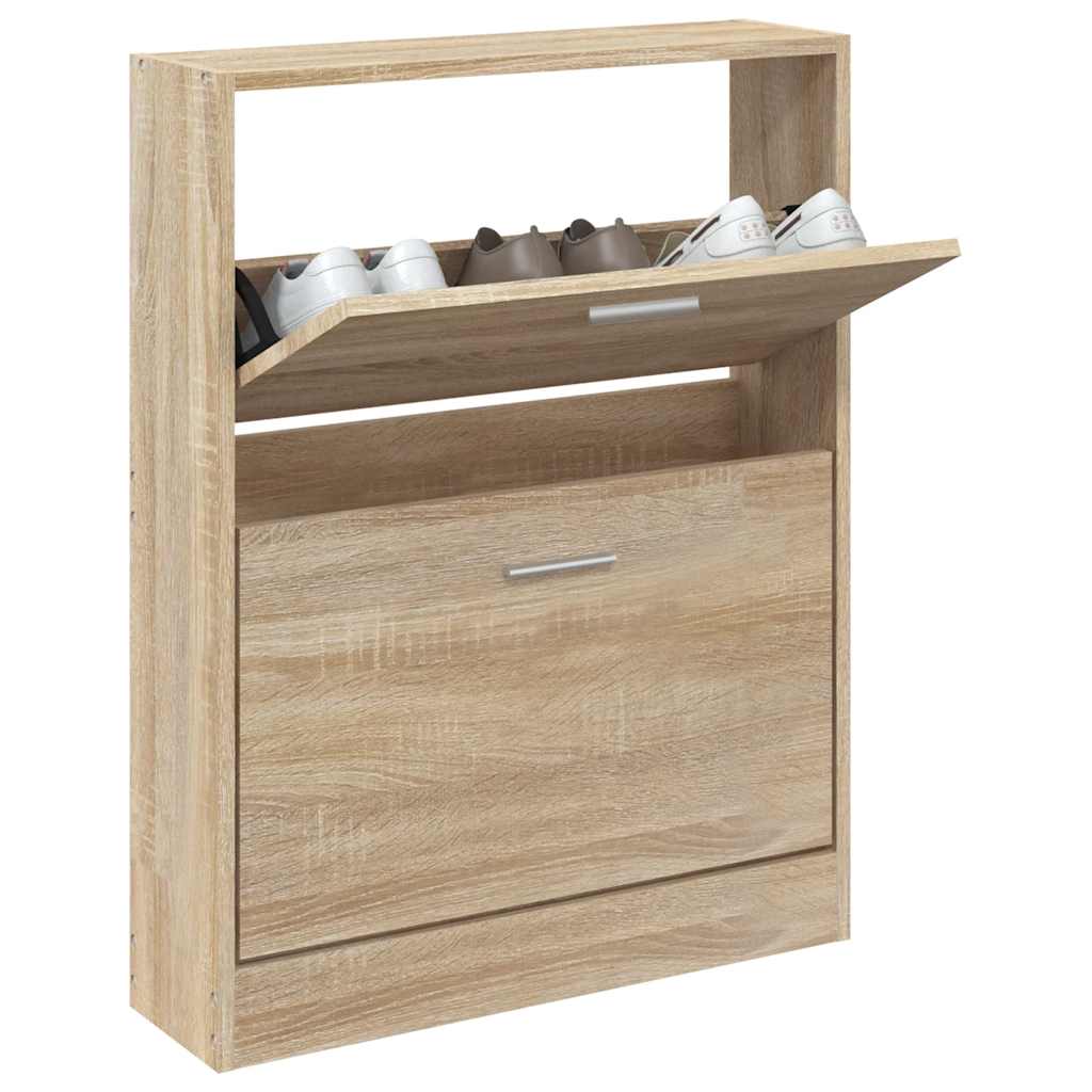 Armoire à chaussures Vidaxl 59x17x81 cm chêne en bois transformé -colore