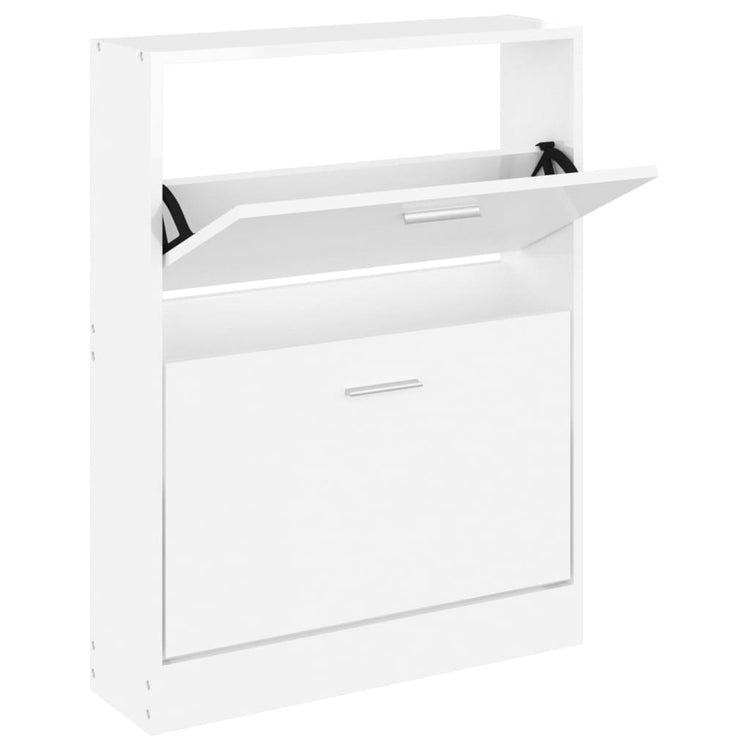 Armoire à chaussures vidaxl 59x17x81 cm en bois de bois haut blanc