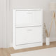 Armoire à chaussures vidaxl 59x17x81 cm en bois de bois haut blanc