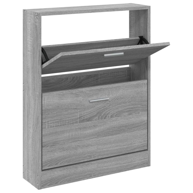 Armoire à chaussures Vidaxl 59x17x81 cm en bois de bois de bois sonoma