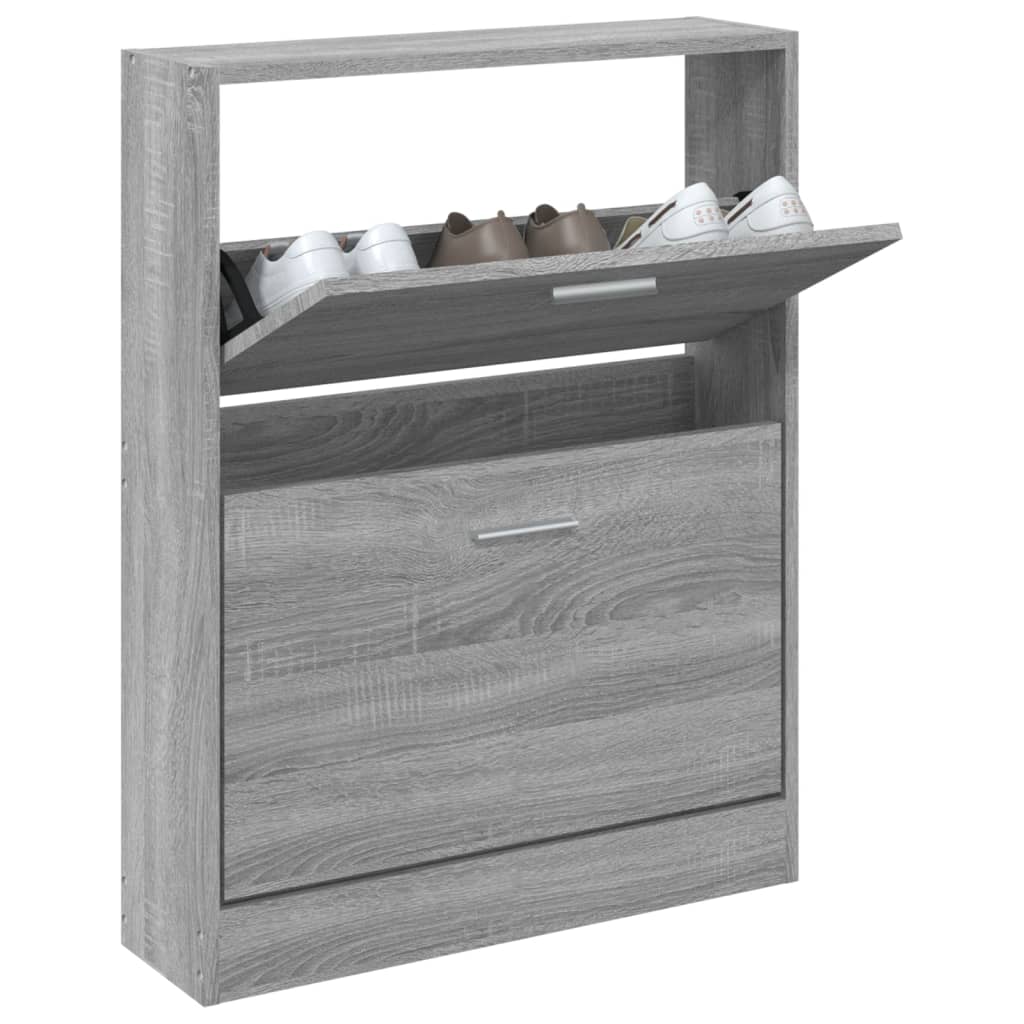 Armoire à chaussures Vidaxl 59x17x81 cm en bois de bois de bois sonoma