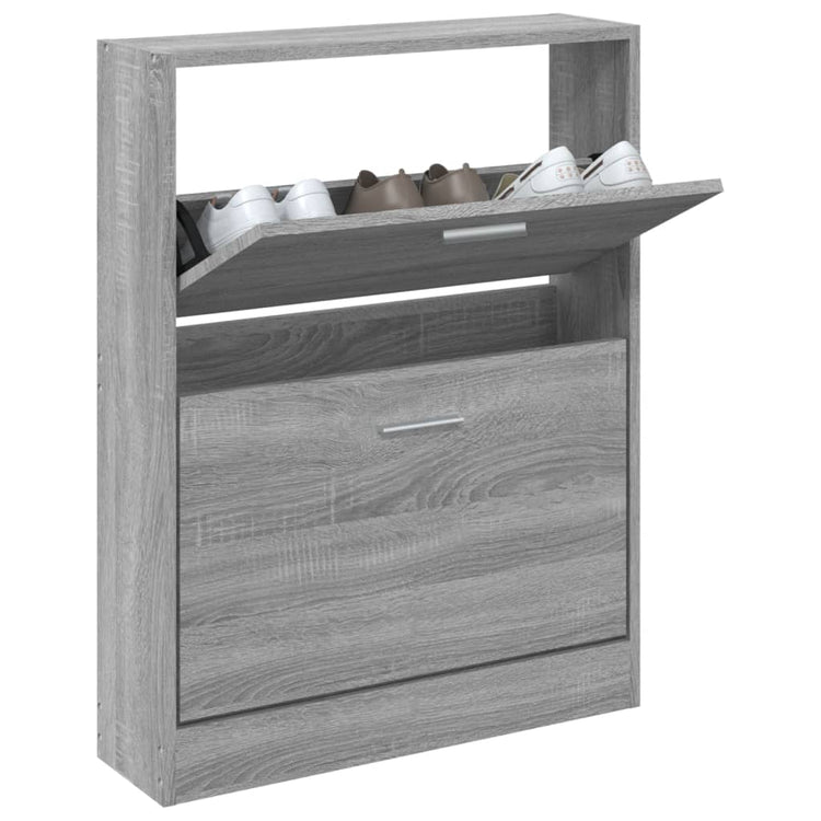 Armoire à chaussures Vidaxl 59x17x81 cm en bois de bois de bois sonoma