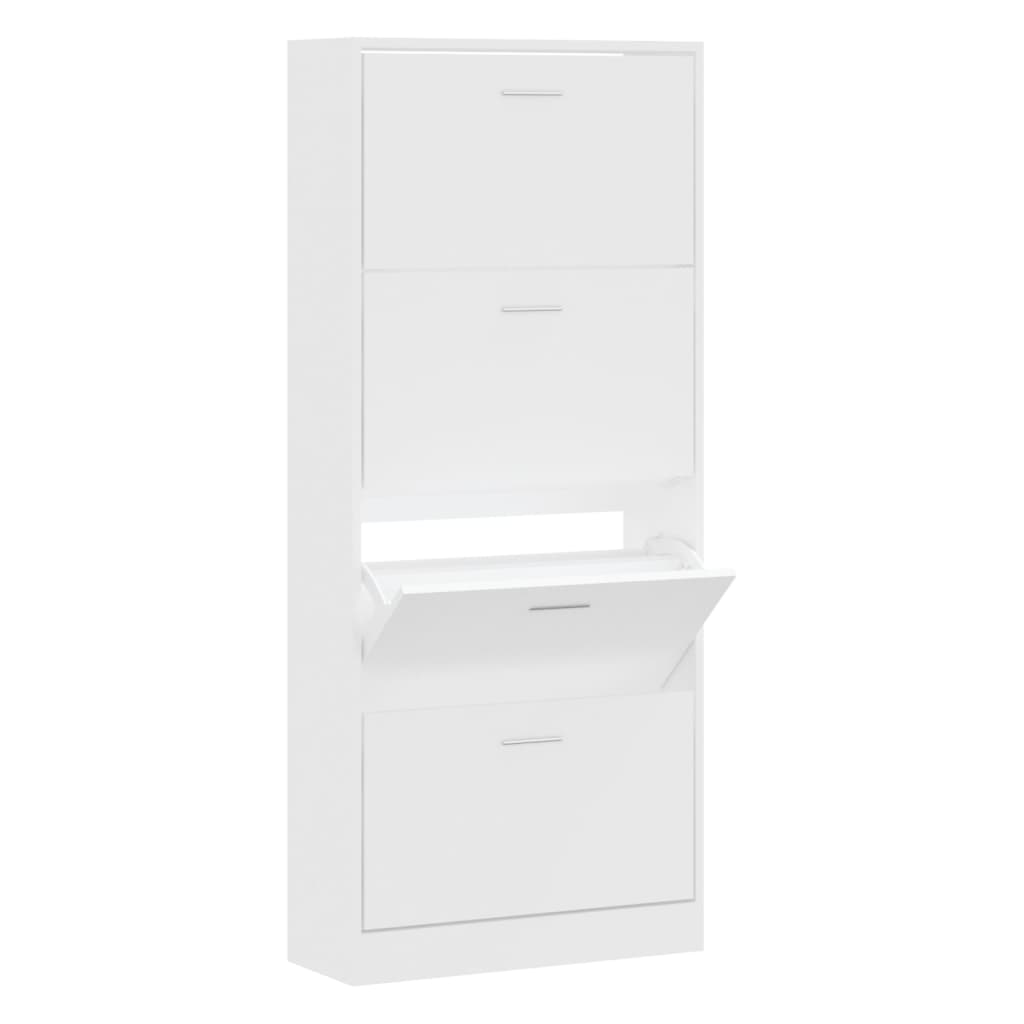 Armoire à chaussures Vidaxl 63x24x147 cm Bois de bois transformé