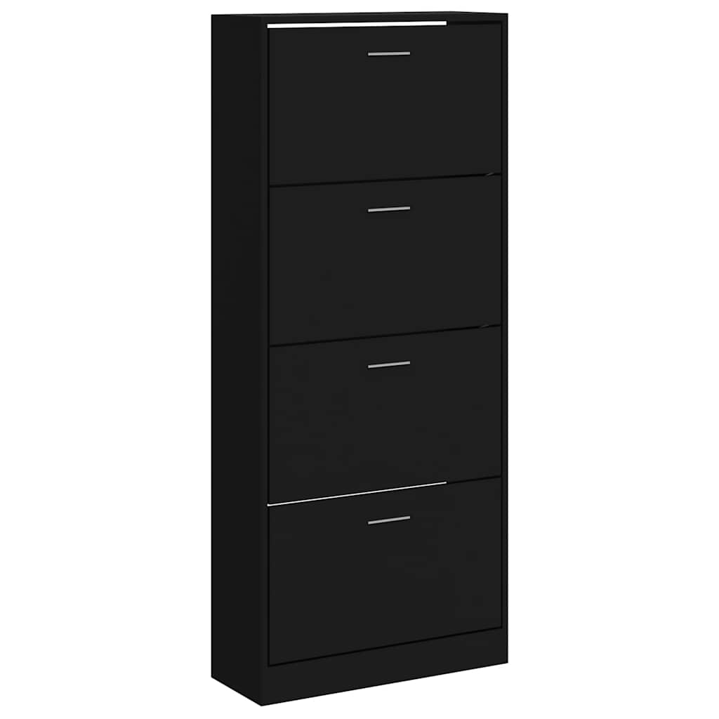 Armoire à chaussures Vidaxl 63x24x147 cm Bois de bois de propriété