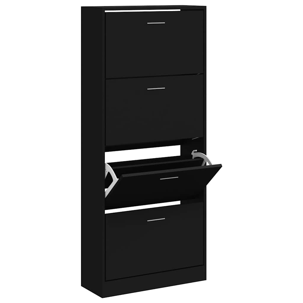Armoire à chaussures Vidaxl 63x24x147 cm Bois de bois de propriété