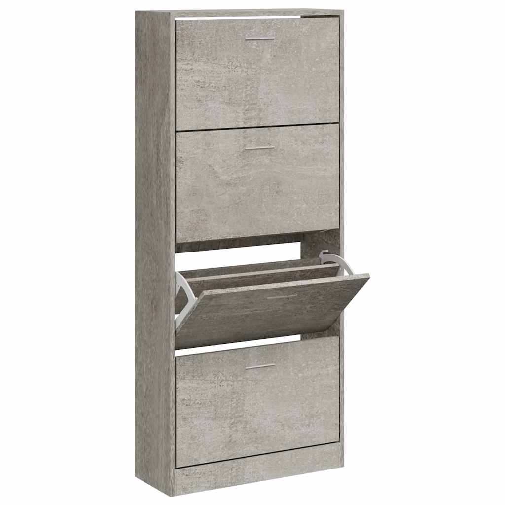 Armoire à chaussures Vidaxl 63x24x147 cm Prix de béton en bois transformé
