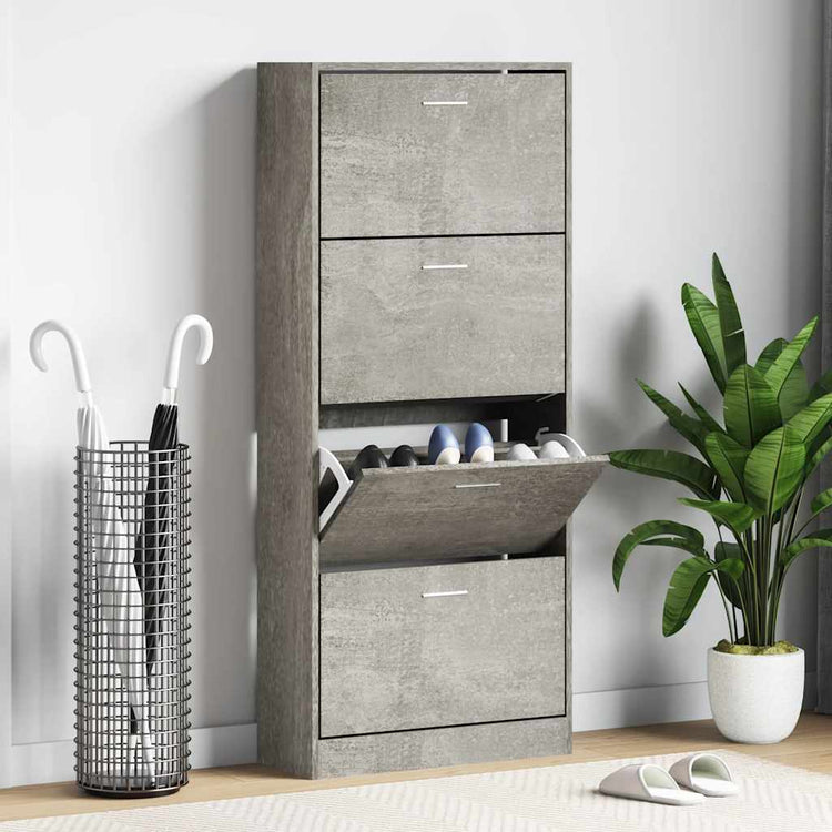 Armoire à chaussures Vidaxl 63x24x147 cm Prix de béton en bois transformé