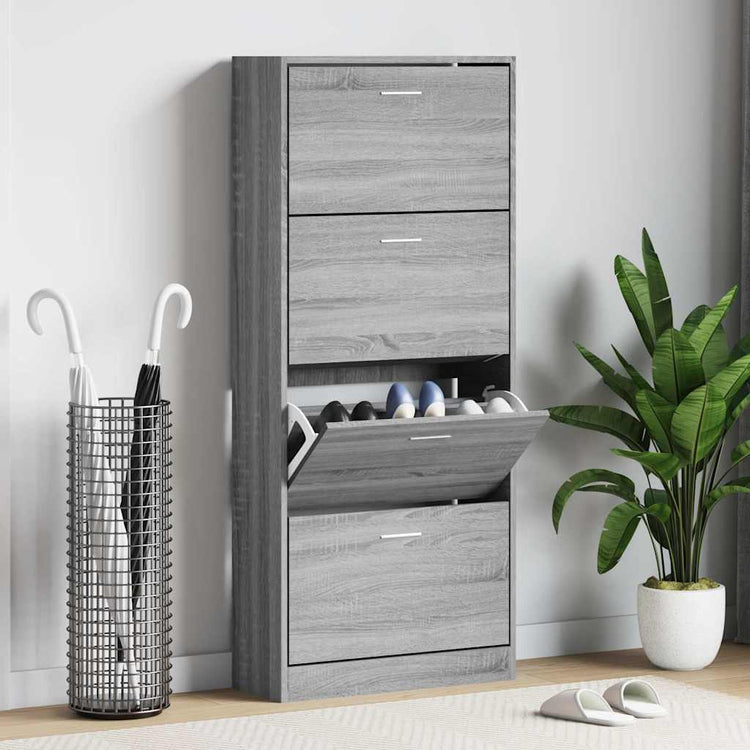 Armoire à chaussures vidaxl 63x24x147 cm en bois de bois de bois sonoma