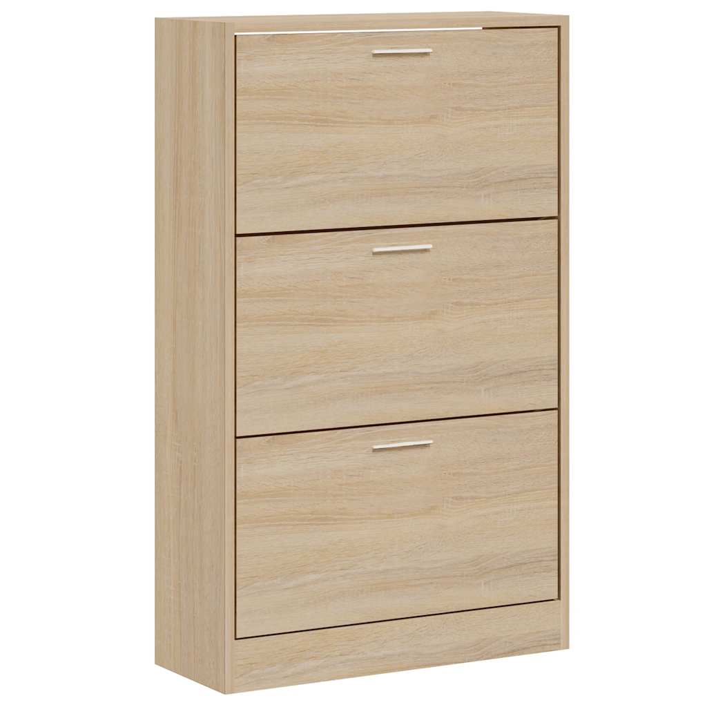 Armoire à chaussures vidaxl 63x24x103 cm en bois de bois de chêne sonoma coloré