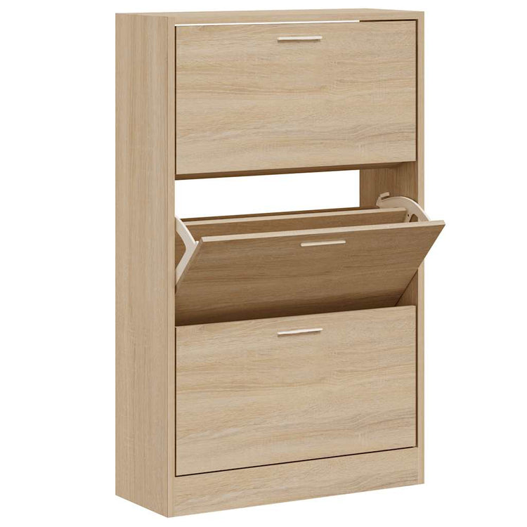 Armoire à chaussures vidaxl 63x24x103 cm en bois de bois de chêne sonoma coloré