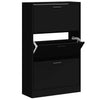 Armoire à chaussures Vidaxl 63x24x103 cm Bois transformé noir