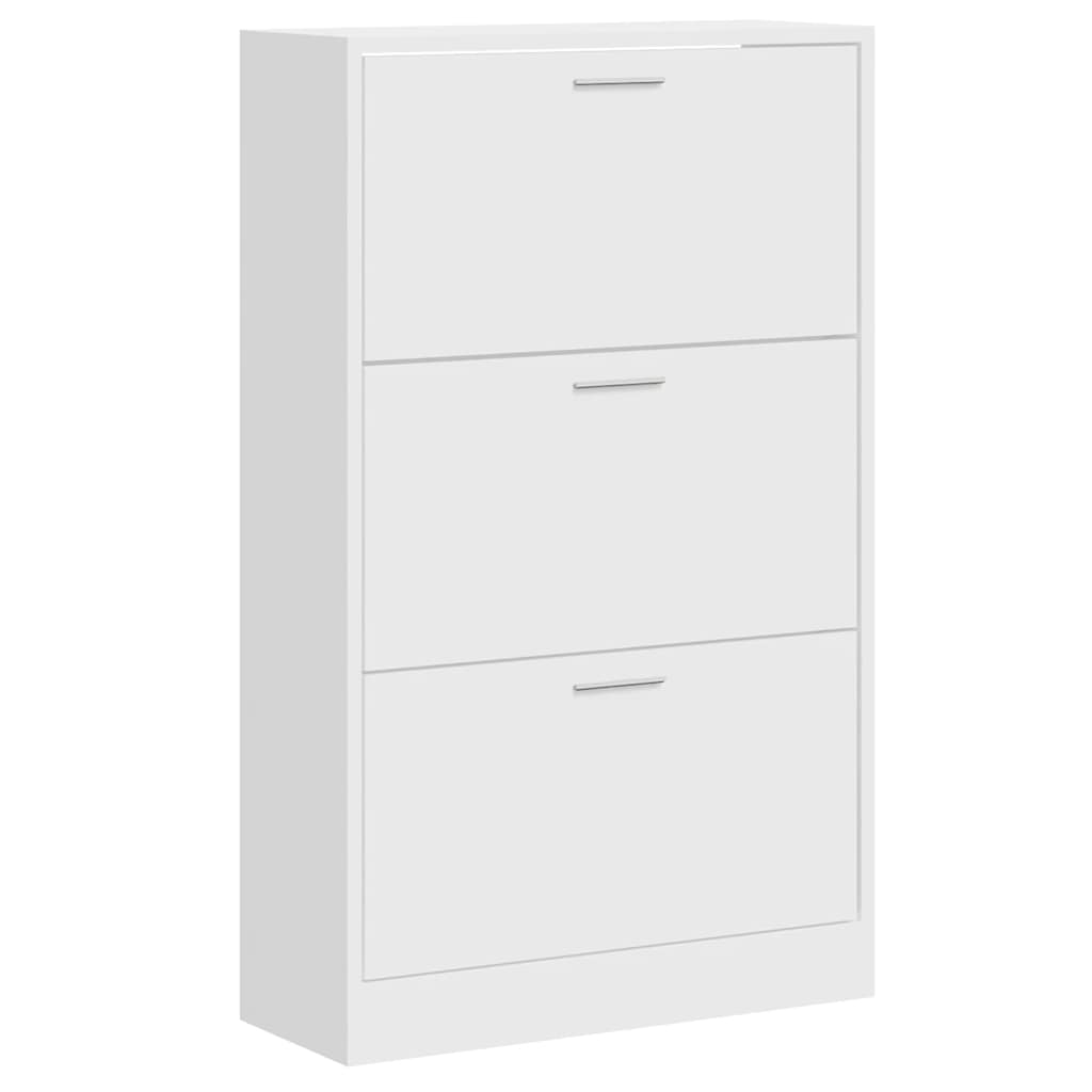 Armoire à chaussures vidaxl 63x24x103 cm en bois de bois haut blanc