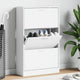 Armoire à chaussures vidaxl 63x24x103 cm en bois de bois haut blanc