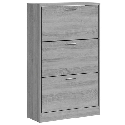 Armoire à chaussures Vidaxl 63x24x103 cm en bois de bois de gris sonoma