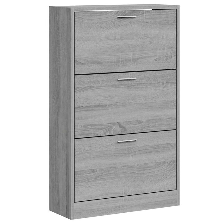 Armoire à chaussures Vidaxl 63x24x103 cm en bois de bois de gris sonoma