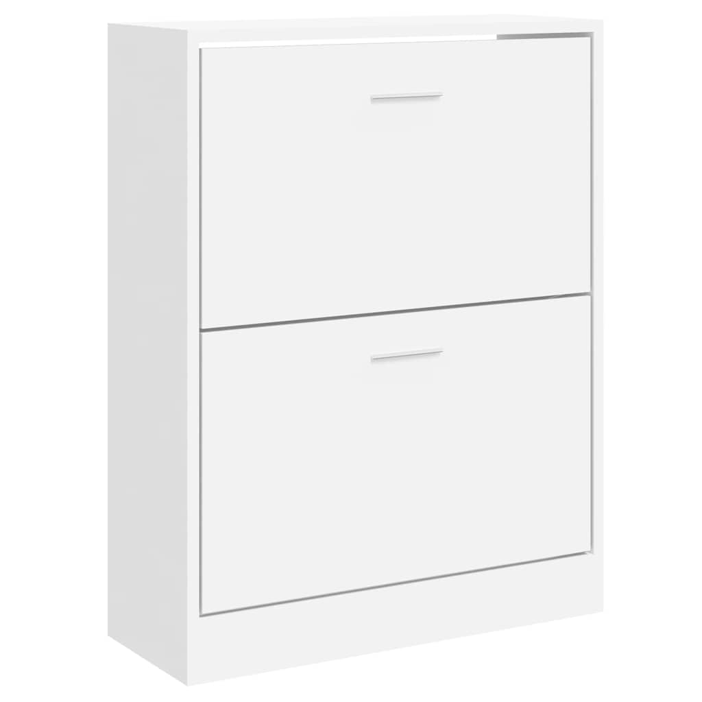 Armoire à chaussures vidaxl 63x24x81 cm en bois de bois haut blanc