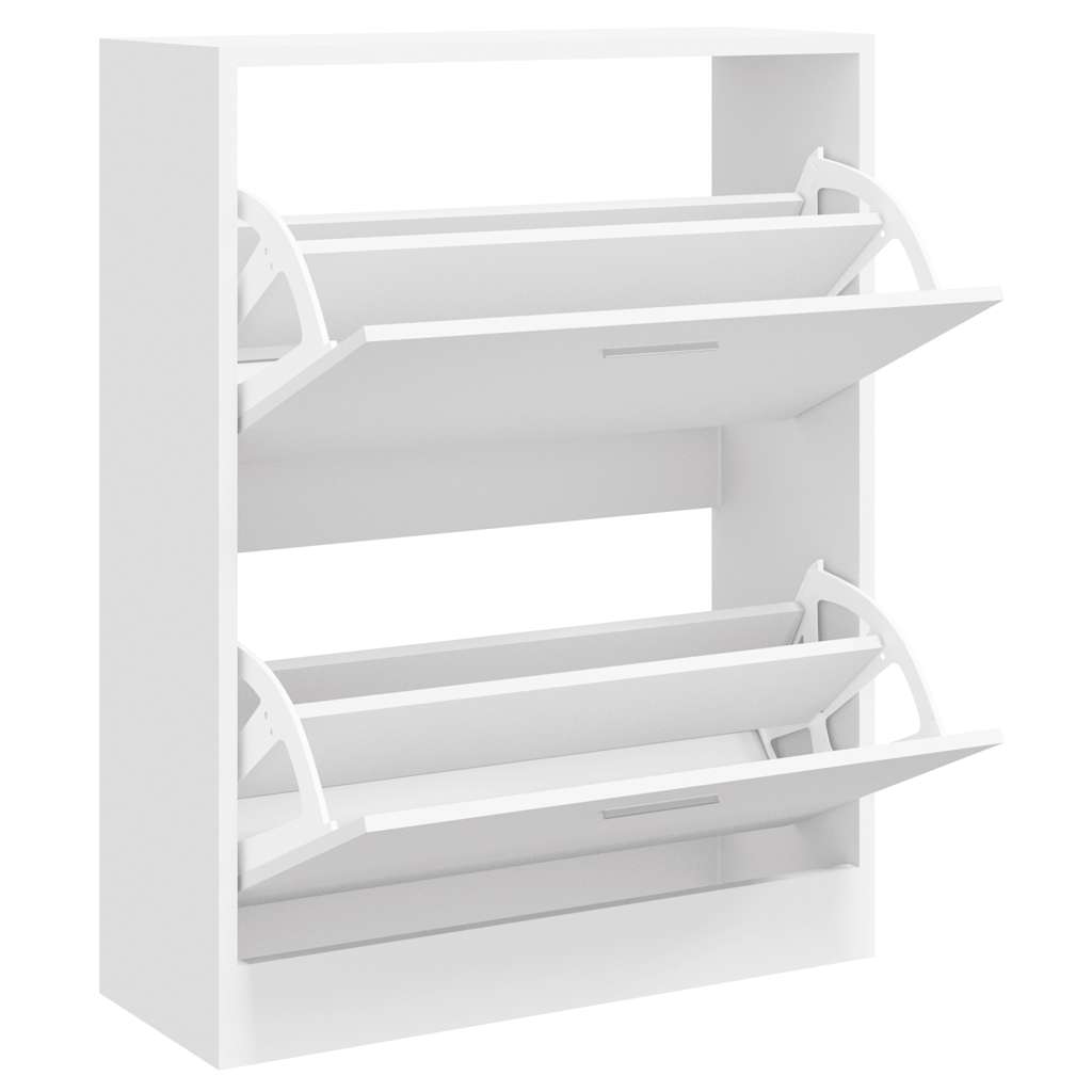 Armoire à chaussures vidaxl 63x24x81 cm en bois de bois haut blanc