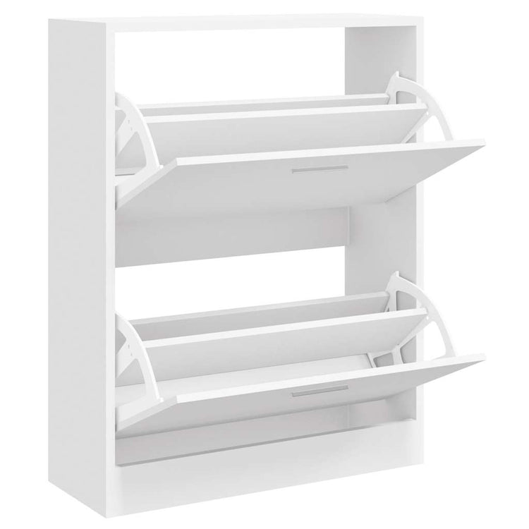 Armoire à chaussures vidaxl 63x24x81 cm en bois de bois haut blanc