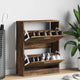 Armoire à chaussures Vidaxl 63x24x81 cm en bois de bois de bois fumé coloré