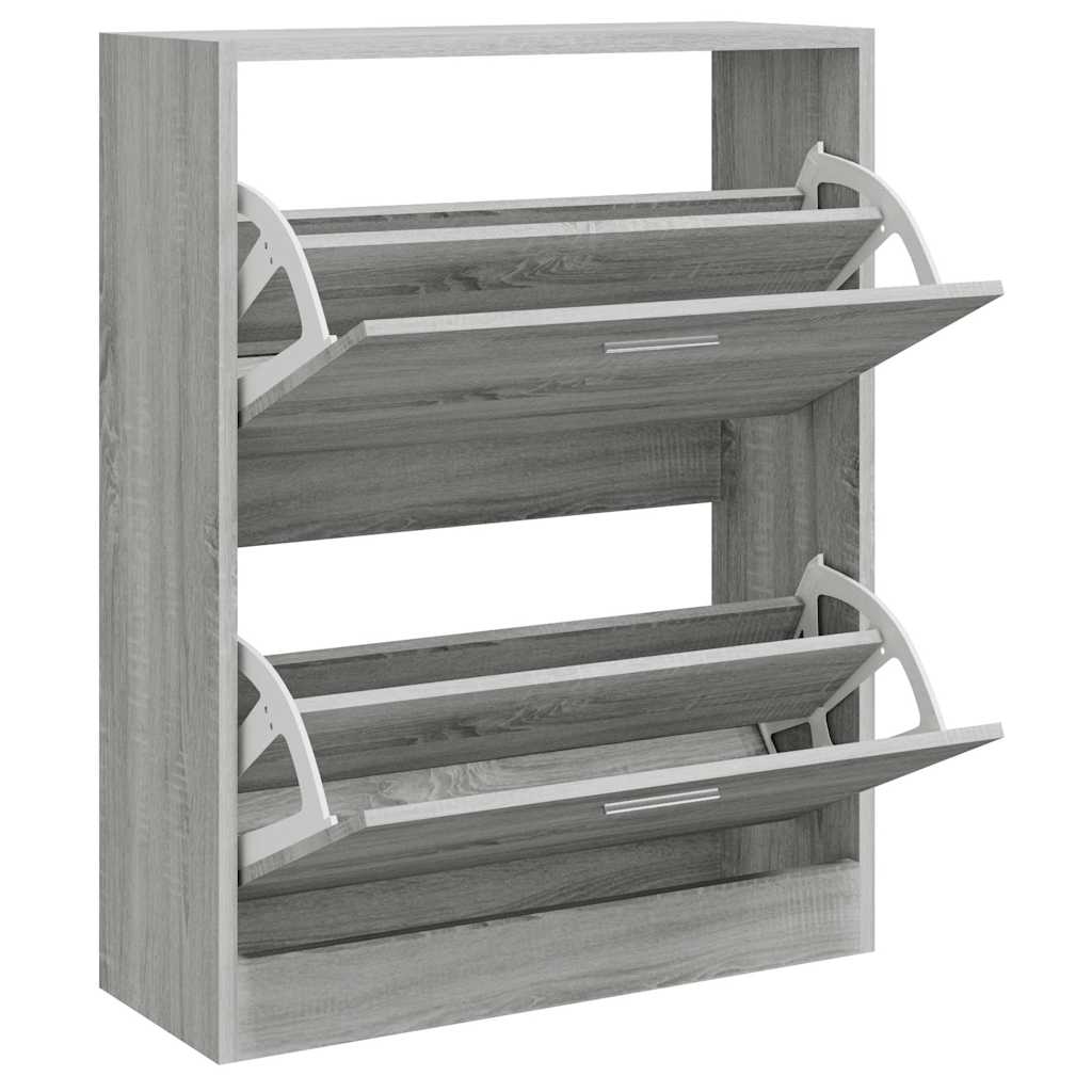 Armoire à chaussures vidaxl 63x24x81 cm en bois de bois de bois sonoma