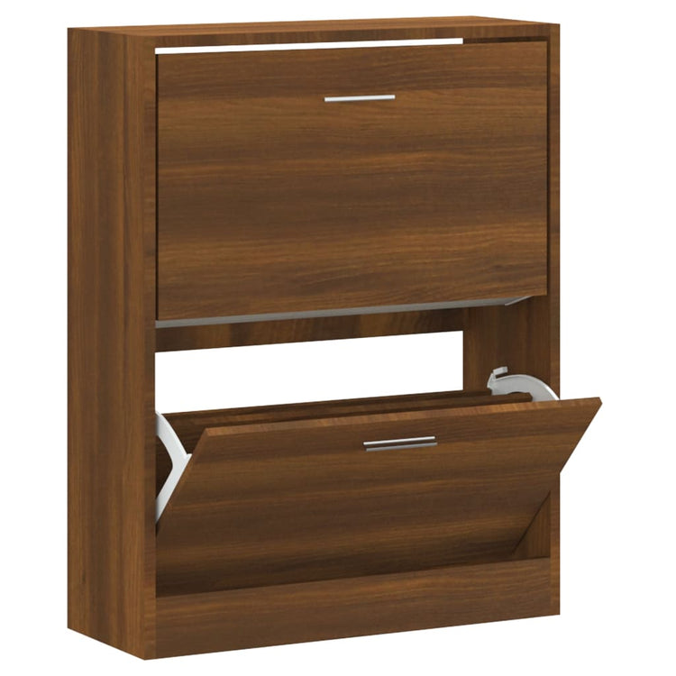 Armoire à chaussures Vidaxl 63x24x81 cm Couleur de chêne brun en bois propriété
