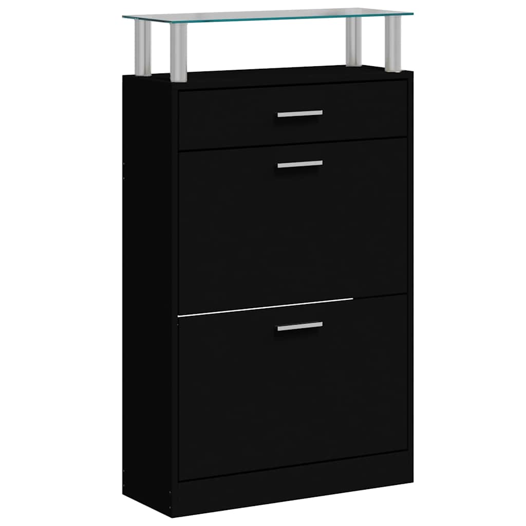 Armoire à chaussures Vidaxl 63x24x104 cm Bois de bois de propriété