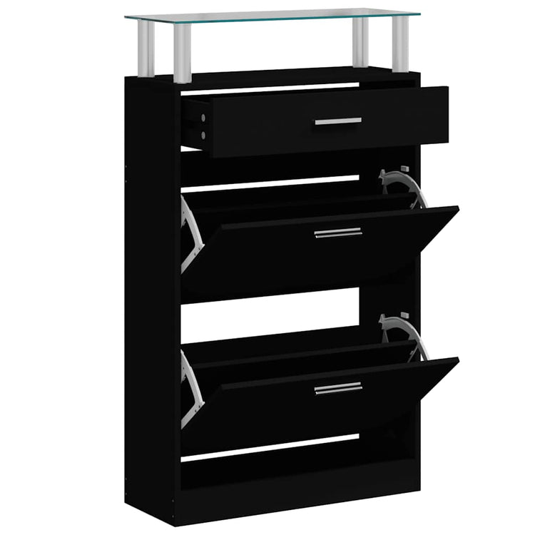 Armoire à chaussures Vidaxl 63x24x104 cm Bois de bois de propriété