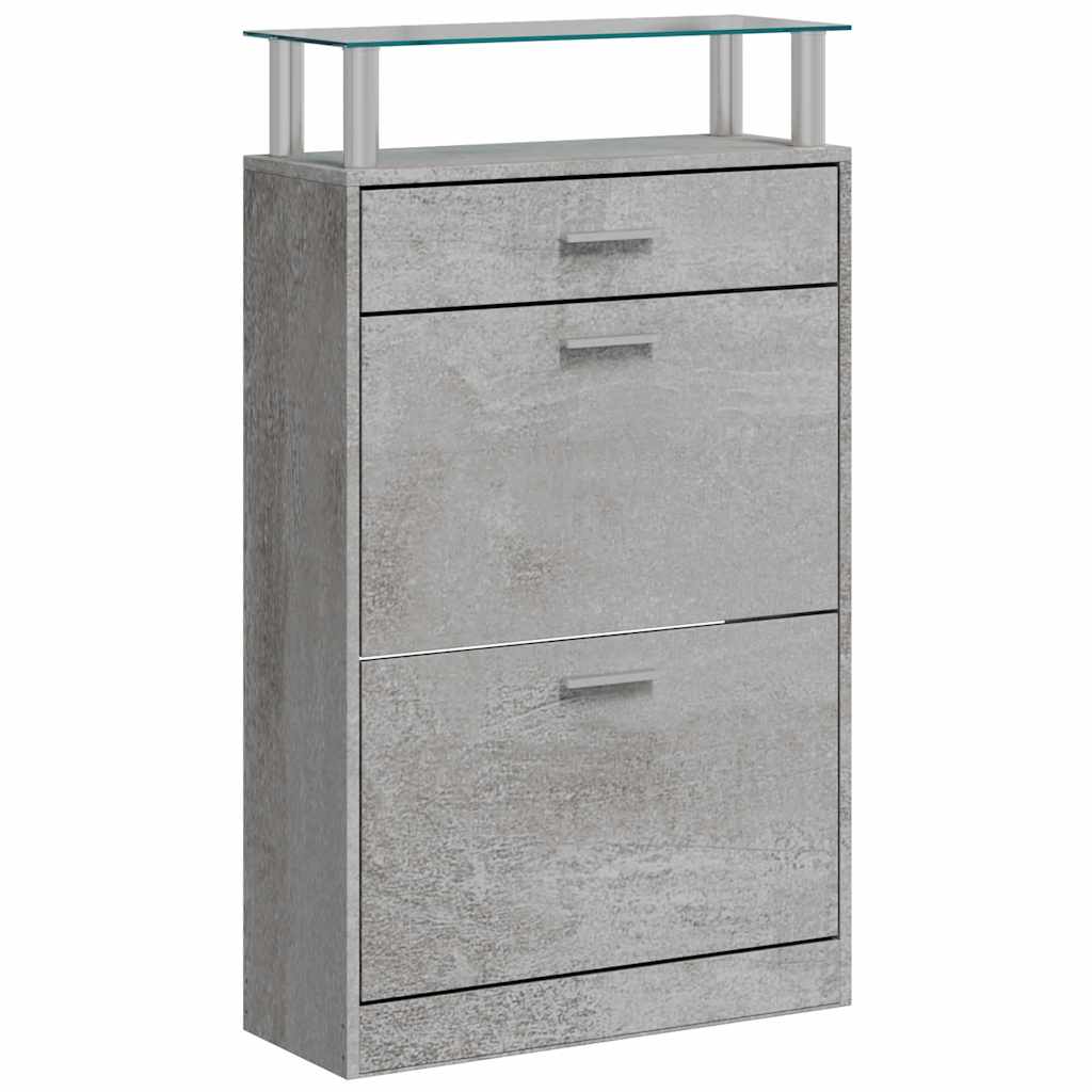 Armoire à chaussures Vidaxl 63x24x104 cm Prix de béton en bois transformé