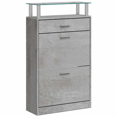Armoire à chaussures Vidaxl 63x24x104 cm Prix de béton en bois transformé