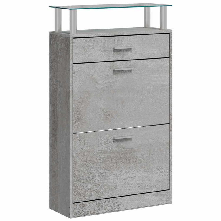 Armoire à chaussures Vidaxl 63x24x104 cm Prix de béton en bois transformé