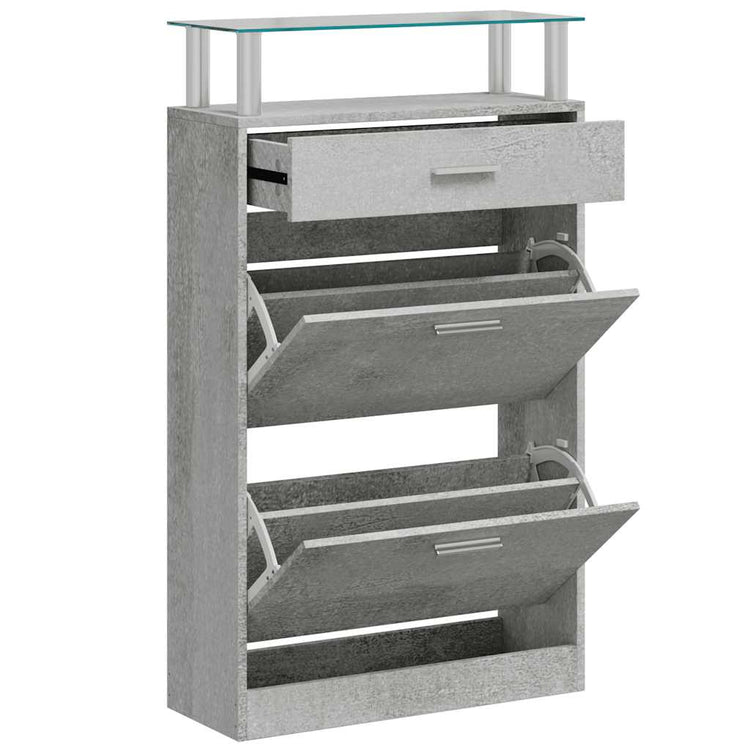 Armoire à chaussures Vidaxl 63x24x104 cm Prix de béton en bois transformé