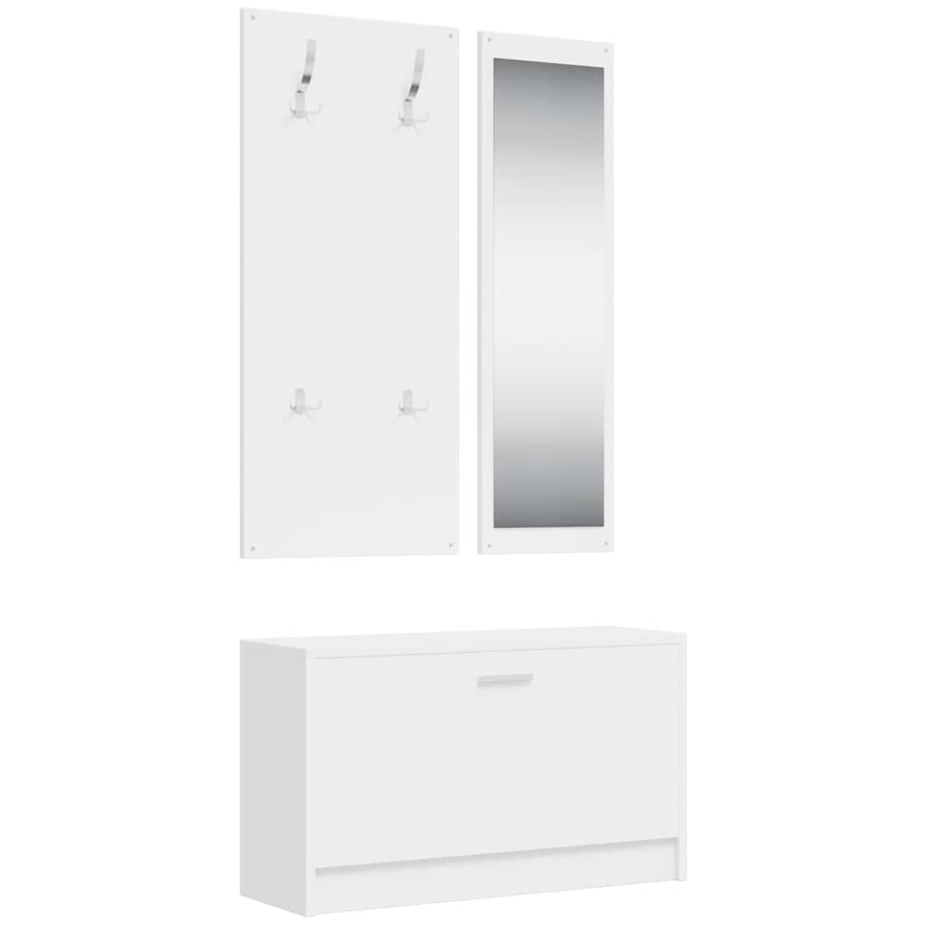Ensemble d'armoires à chaussures Vidaxl 3-en-1 en bois blanc