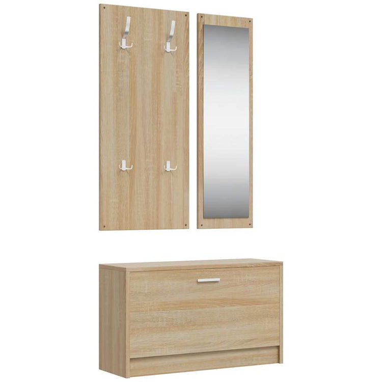 Ensemble d'armoire à chaussures Vidaxl 3-en-1 en bois édité sonoma colored