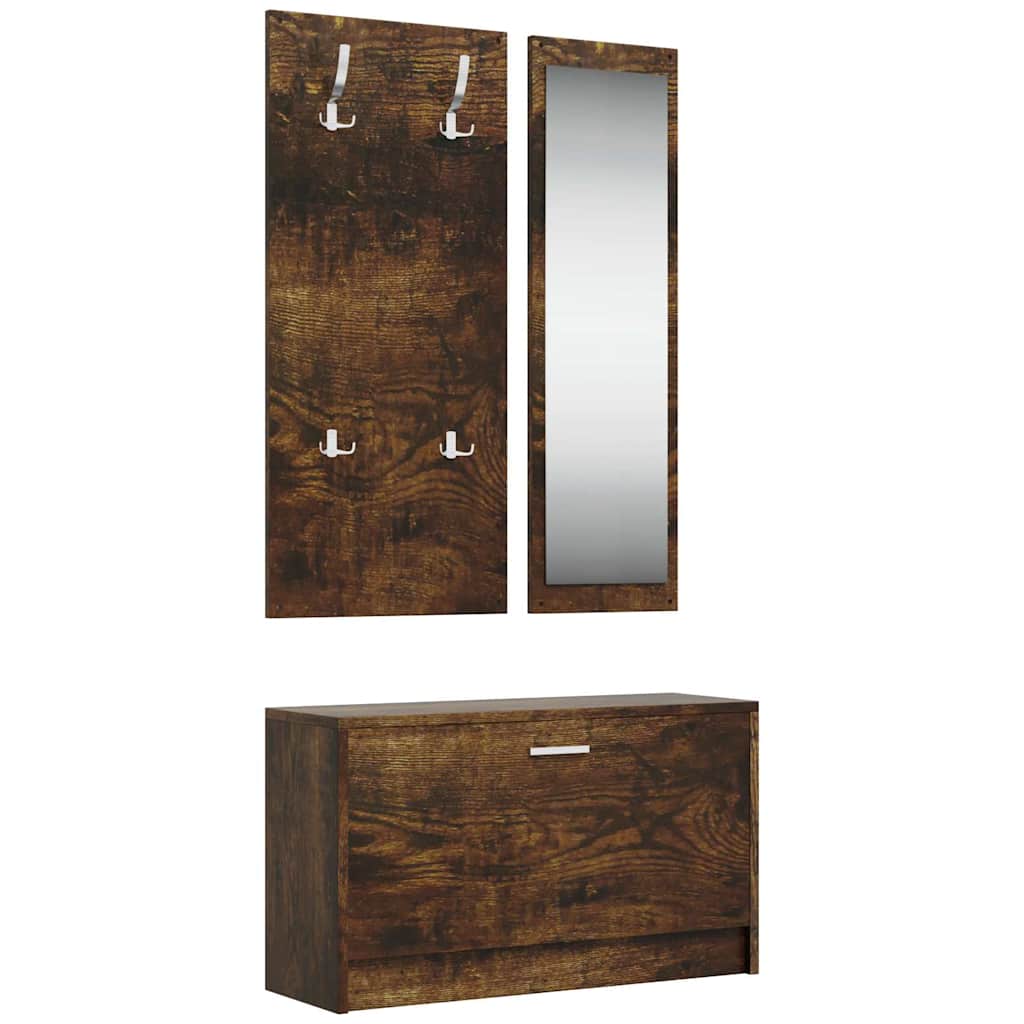 Ensemble d'armoire à chaussures Vidaxl 3-en-1 en bois édité sonoma colored