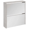 Armoire à chaussures Vidaxl avec miroir 2 couches 63x17x67 cm Prix de béton