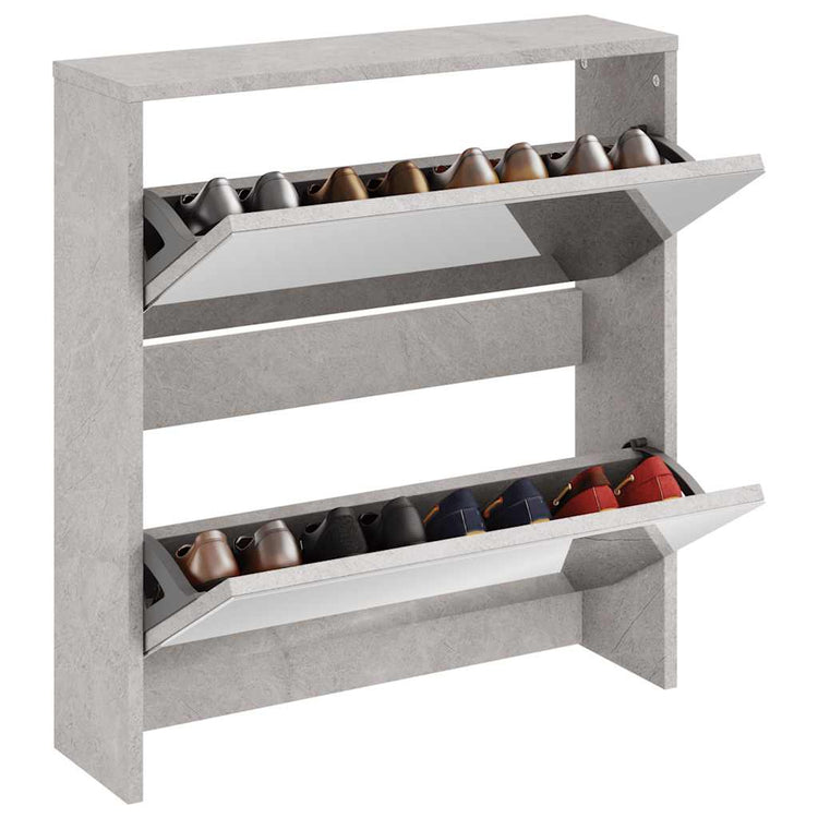 Armoire à chaussures Vidaxl avec miroir 2 couches 63x17x67 cm Prix de béton