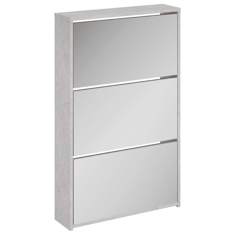 Armoire à chaussures Vidaxl avec miroir 3 couches 63x17x102.5 cm Prix de béton