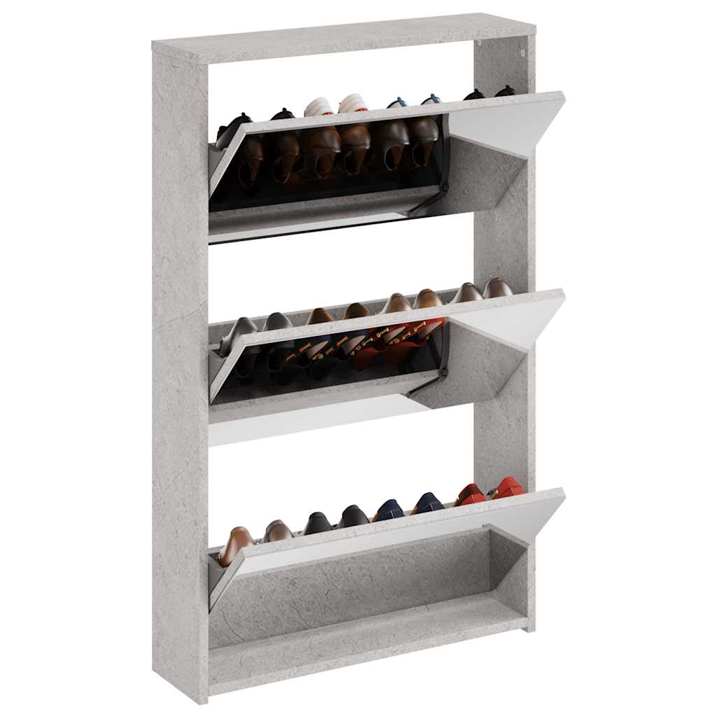 Armoire à chaussures Vidaxl avec miroir 3 couches 63x17x102.5 cm Prix de béton