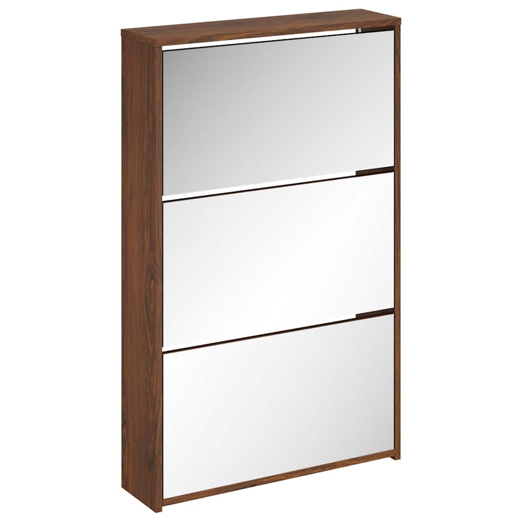 Armoire à chaussures Vidaxl avec miroir 3 couches 63x17x102.5 cm Browniken